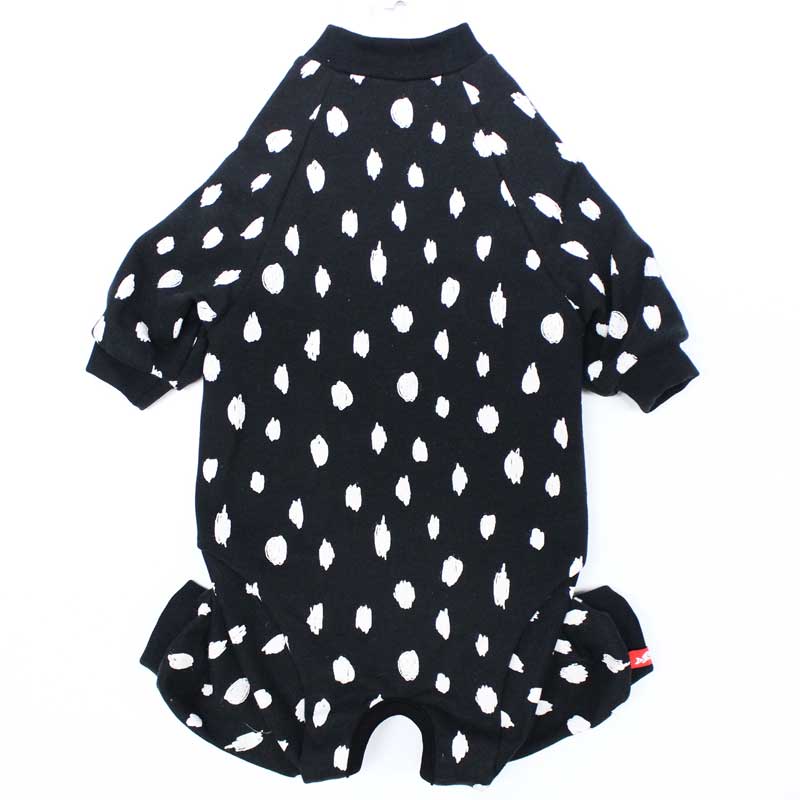 Warm Softsweat pajamas for cat, one piece, painted dots