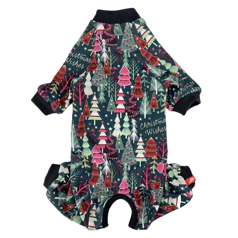 Combinaison, pyjama pour chat | Imprimé sapin de Noël