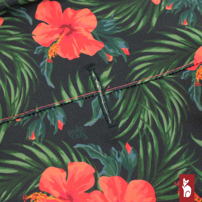 Hawaien Shirt for Sphynx Cat, Green Hibiscus