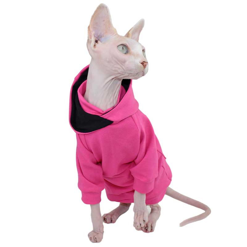 Sweat à capuche rose vif avec manches raglan