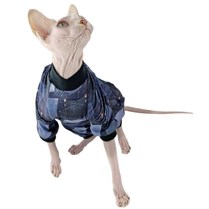 Combinaison, pyjama pour chat | Poches de jeans