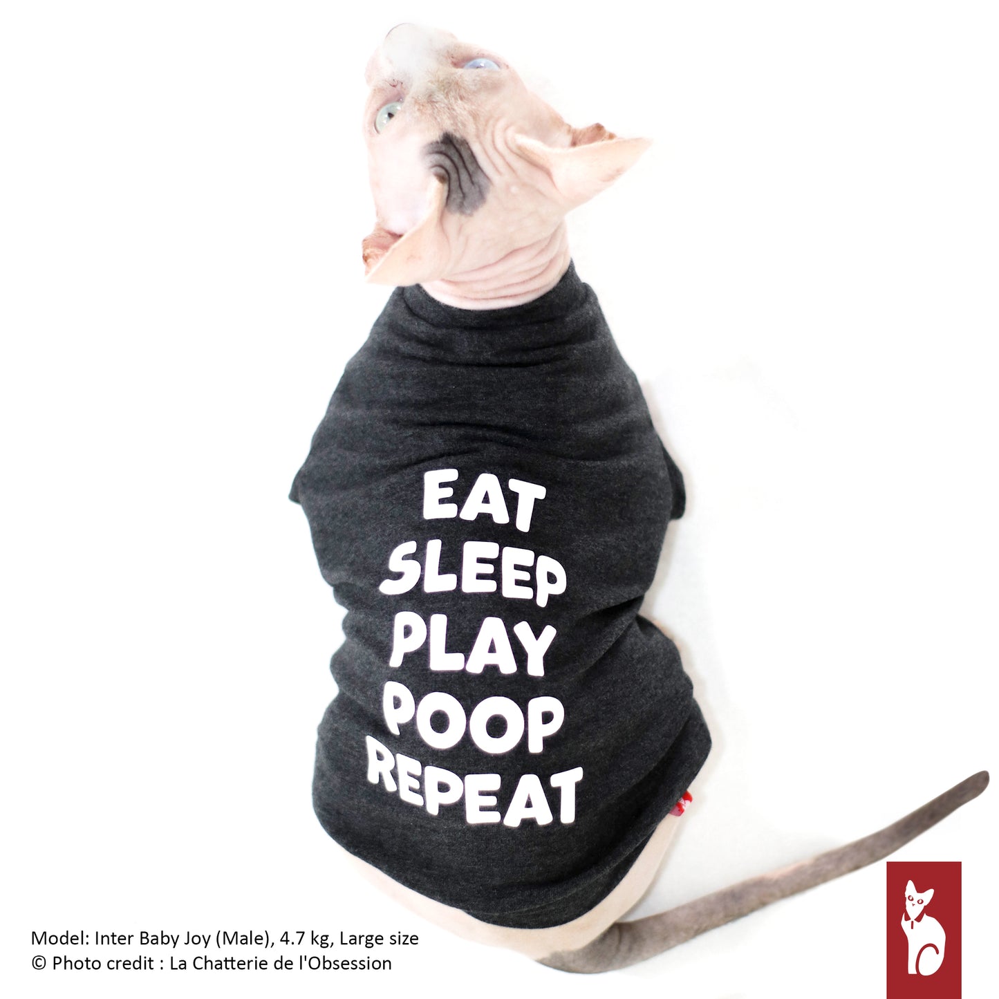 Eat Sleep Play Poop Repeat imprimé