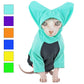 Teal Sun Protection hood with ears, Rashguard for sphynx cat