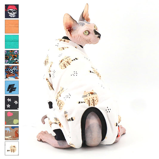 Warm Softsweat pajamas for cat, one piece (10 styles)