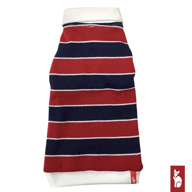 Red and Blue Stripes Polo for cats