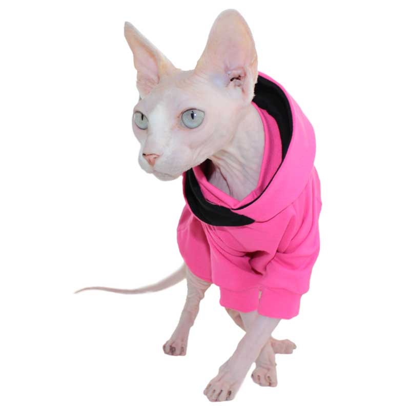 Hot pink hoodie with raglan sleeves