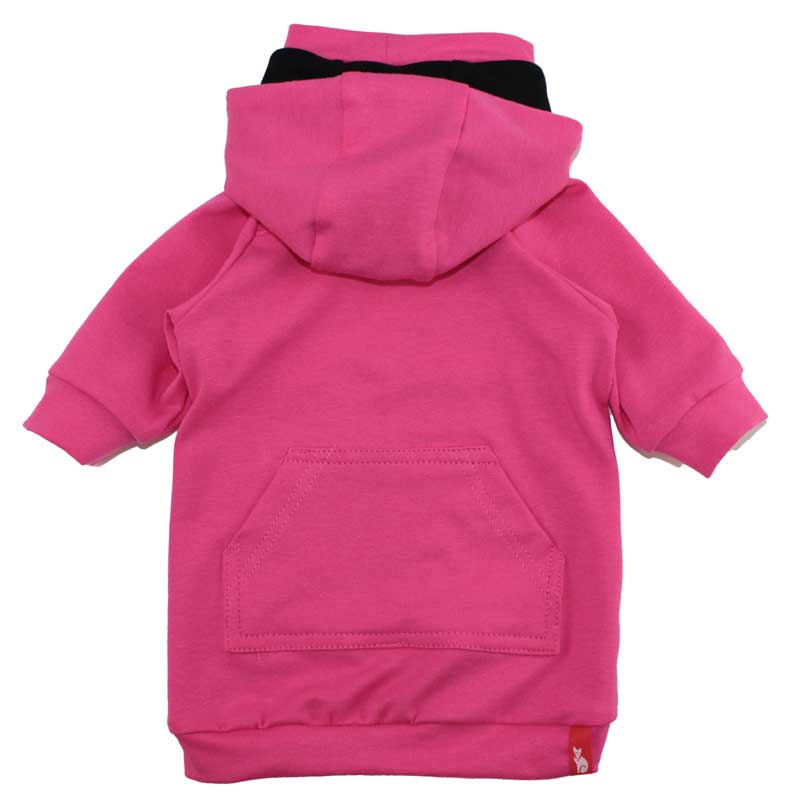 Hot pink hoodie with raglan sleeves