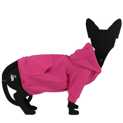 Hot pink hoodie with raglan sleeves